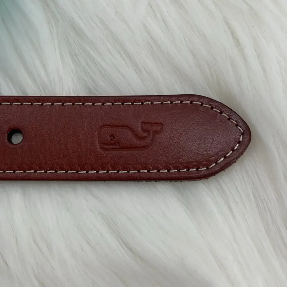Vineyard Vines Men's Braided Rope Belt with Leather - Crystal Blue - 30 - NWT